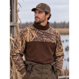 Drake Waterfowl Systems MSR Eqwader Turtleneck Mens Large Camo Brown Hunting